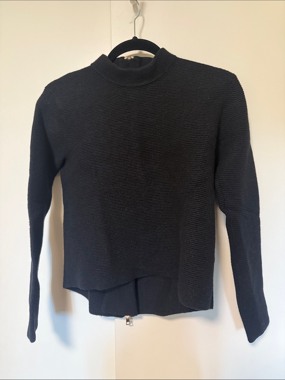 Chloe Black Ribbed Mock-Turtleneck Sweater